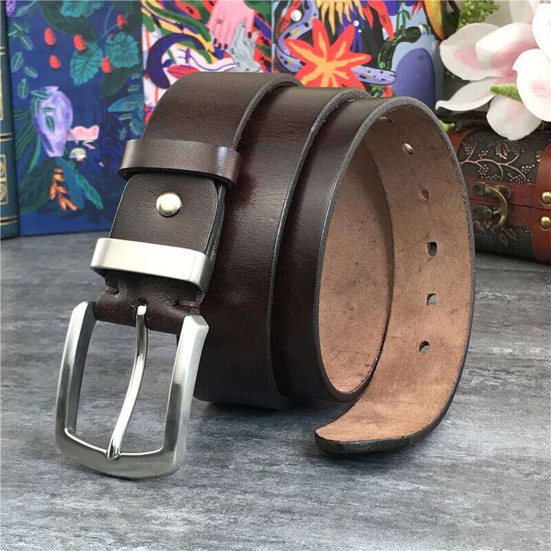 Stainless Steel Buckle Luxury Leather Super Thick Ceinture Men leather genuine Men's Belt Wide Riem SBT0010 S260228 f31 af0