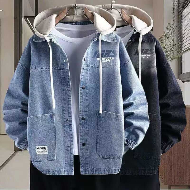 Denim Jcket For Boys New Spring Nd Utumn Style Youth Jcket Designer Jacket Men's Csul Top Loose Fit Trendy For Students