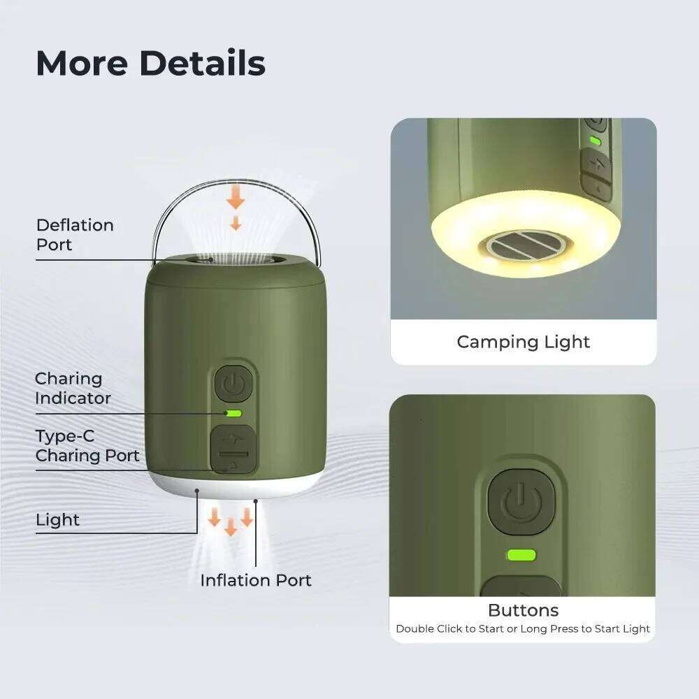 WESTTUNE Tiny Camping Lantern 4.5kPa Pump with Magnetic Design for Inflatable Air Mattress Sleeping Pads S260302