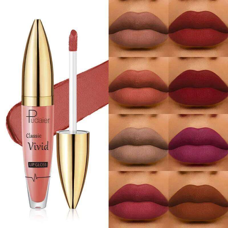 High Quality NEW 24 Hour Velvet Matte Lipstick Gloss Makeup 8 Color Nude Natural Stick LipGloss Waterpoof Lip Cosmetic H260302