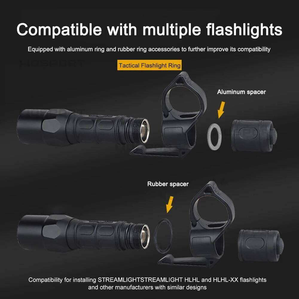 Multifunction Nylon Finger Ring Flashlight Adapter Compatible Pocket Clip Accessories Outdoor Portable Equipment S260302