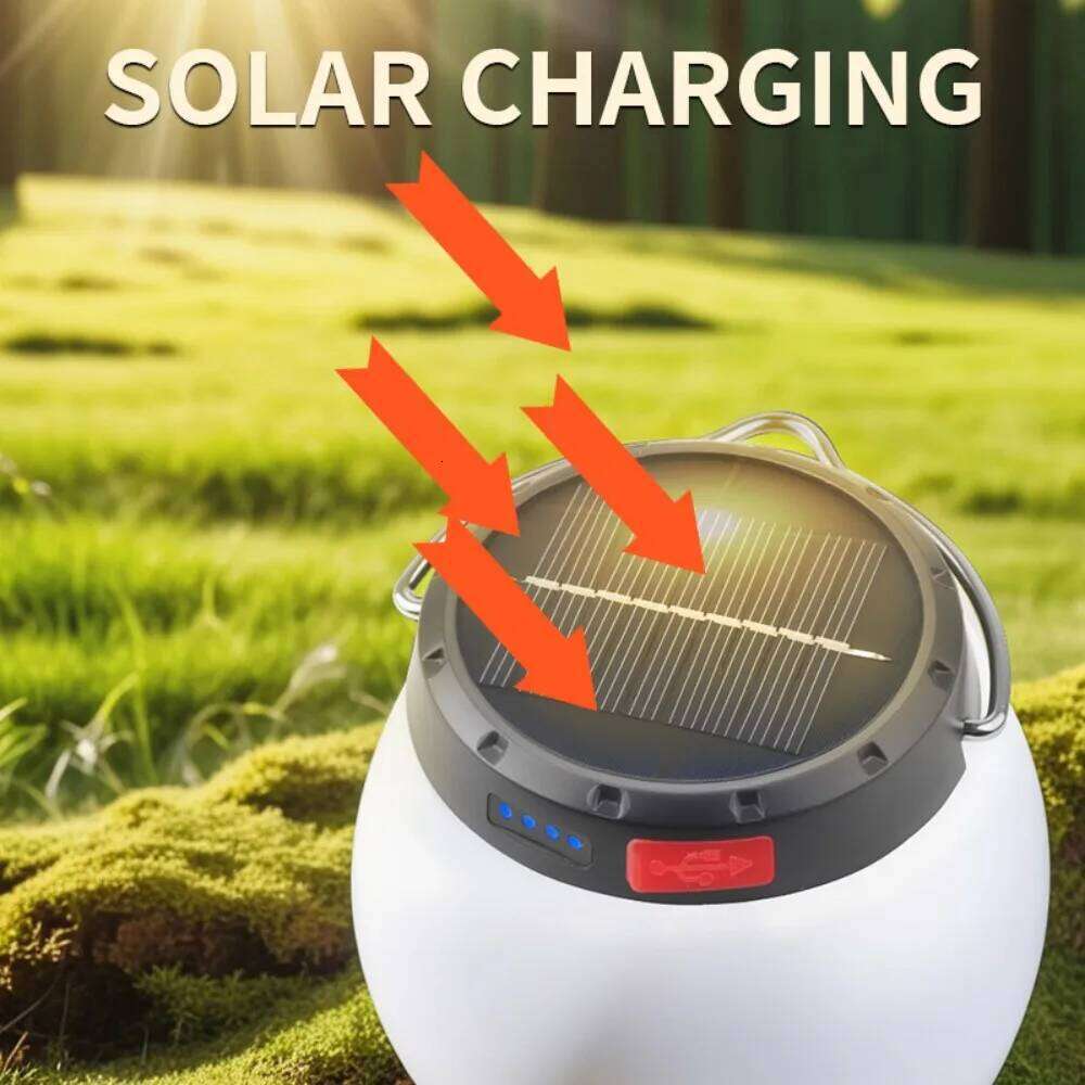 800mAh Solar LED Camping Lantern, Waterproof Emergency Light with 3 Modes for Outdoor Tent Power Outage S260302