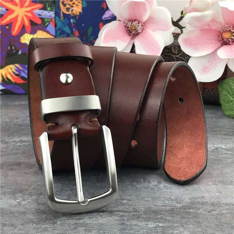 Stainless Steel Buckle Luxury Leather Super Thick Ceinture Men leather genuine Men's Belt Wide Riem SBT0010 S260228 f31 af0