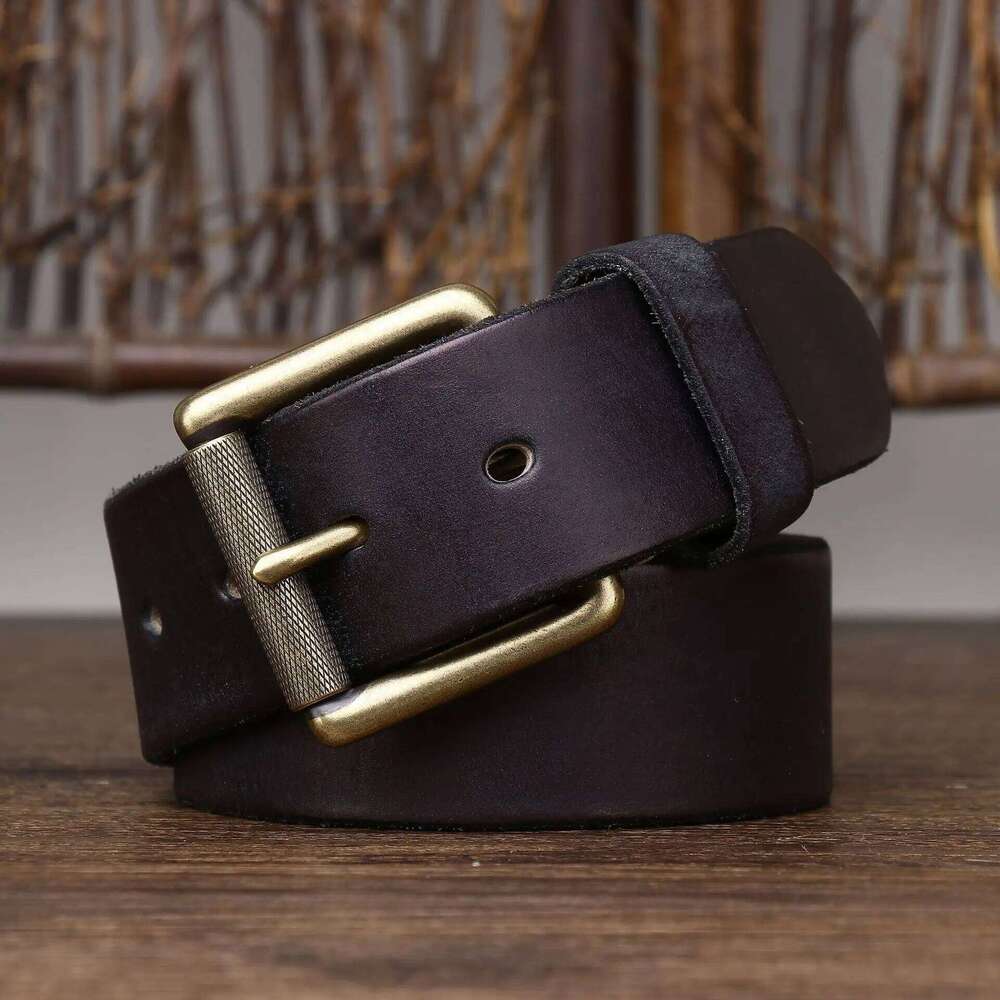 4.0CM Vintage Buckle Super Wide Thick Genuine Leather Men Belt Luxury Original Cowskin Ceinture Homme Jeans Cinturon Mujer S260228