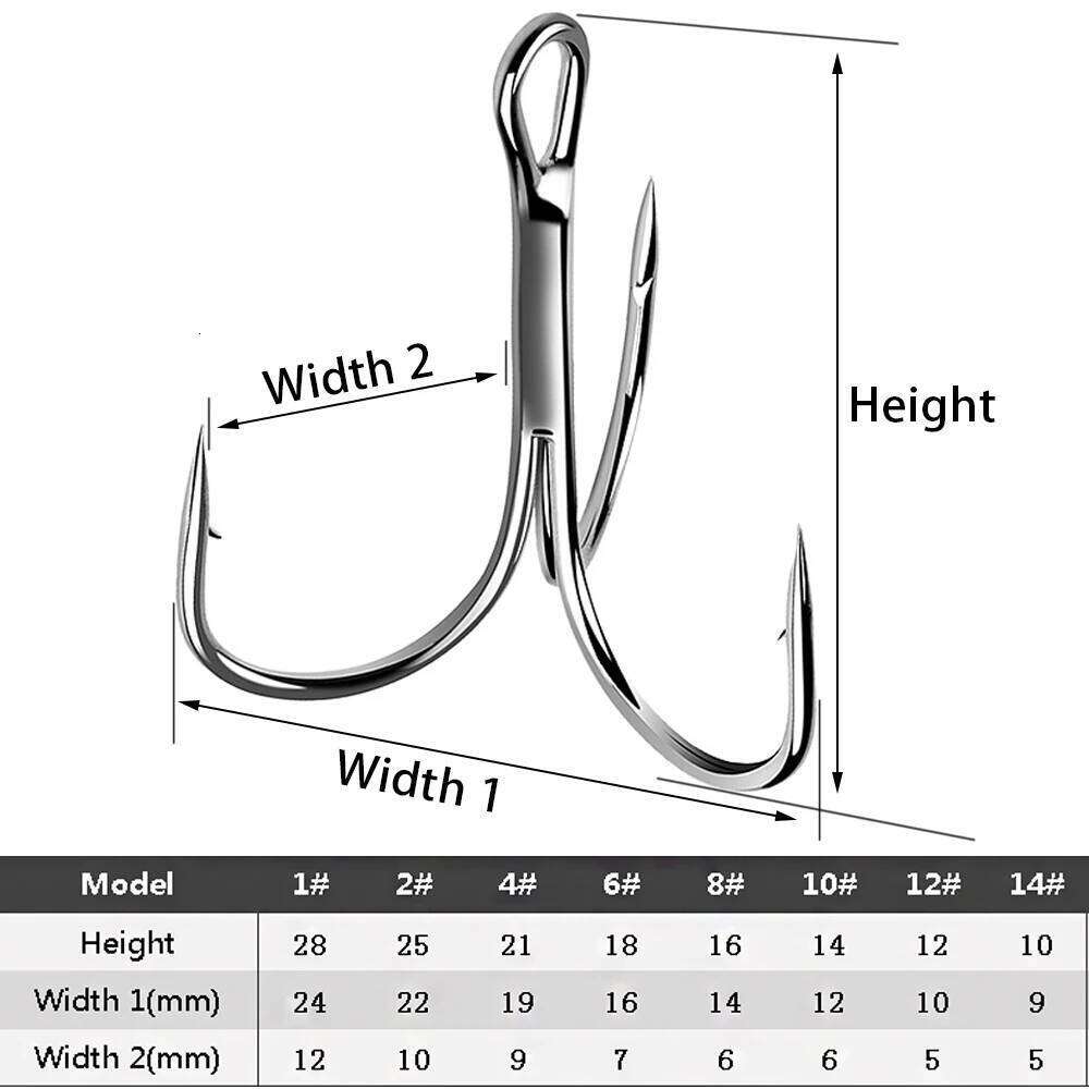 Gamakatsu hooks 15Pcs/lot 13ME 1#-14# High Carbon Steel Material Treble Black Hook Fishing Tackle Round Bend Z260228