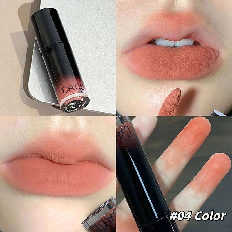 Matte Nude Velvet Liquid Lipstick Waterproof Long Lasting Gloss Peach Tint Mud Glaze Rose Red Lip Stain For Women H260302