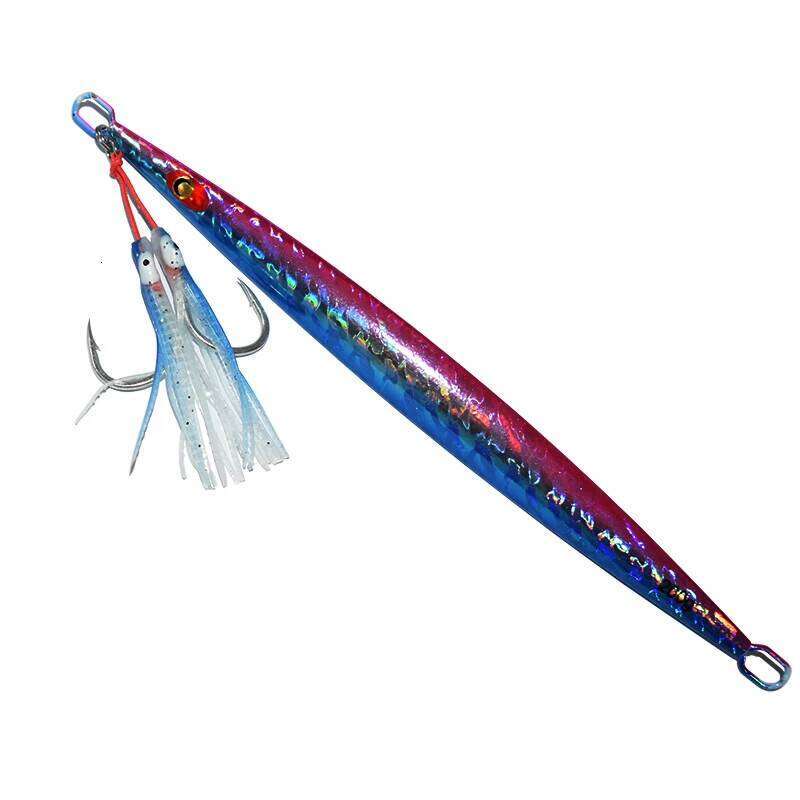 4pcs/lot Luminous Octopus Metal Jig Mate High Carbon Steel With Assist Silicone Ribbon Marine Fishing Double Jigging Hook Z260228