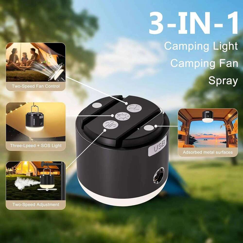 Lantern with Ceiling Fan Electric Outdoor Mosquito Spray Emergency Light Source for Tent Camp Lights & Lampes De Camping S260302