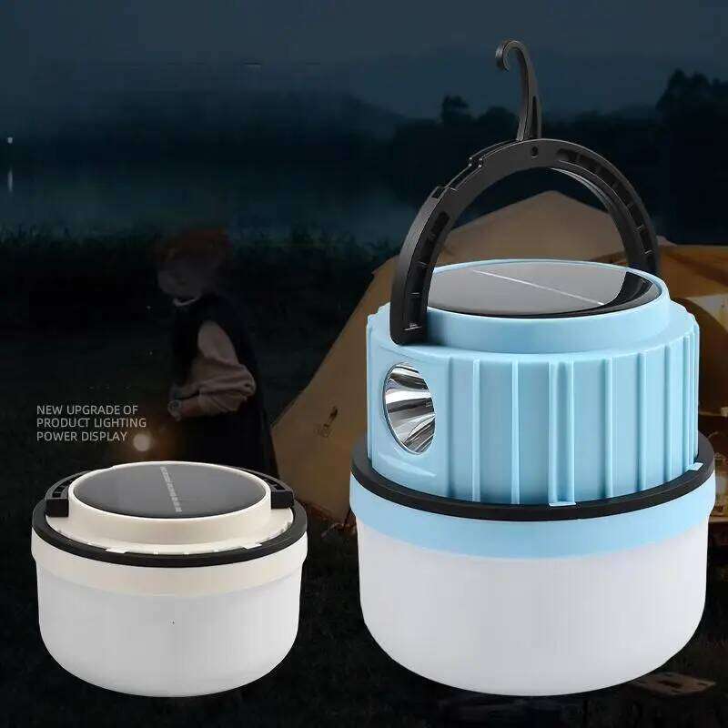 Outdoor Solar Powered LED Lamp Bulbs USB Charging Camping Light Portable Night Lights Waterproof Flashlight Fishing Essentials S260302