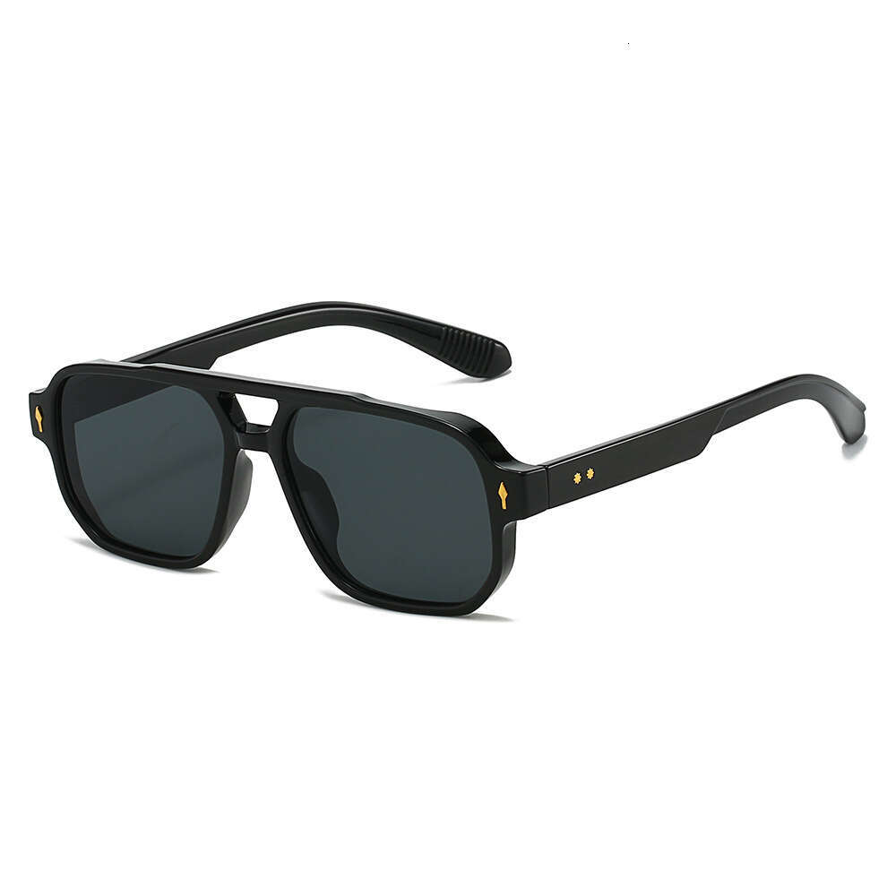New Fashion Double Bridge Rivet Men's Wholesale Retro Casual Driving Business Sunglasses Liuyuemoshang