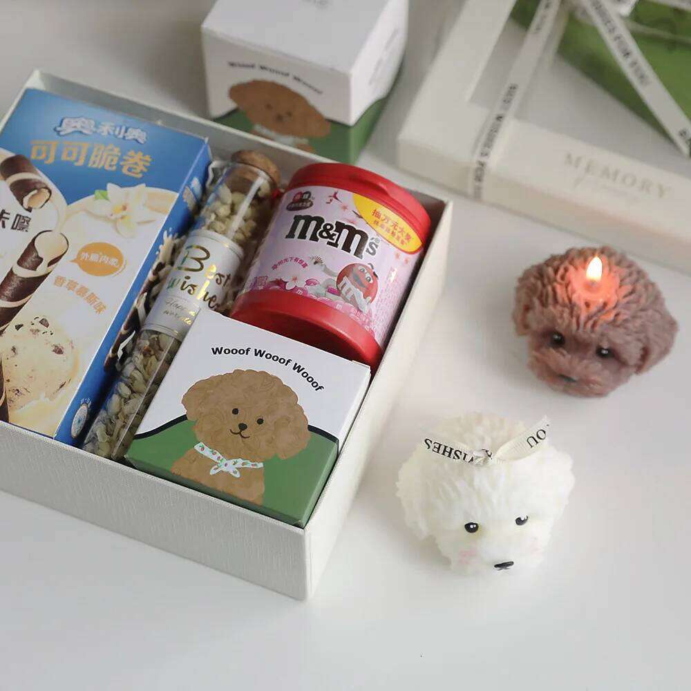 Plush Dog Shaped Scented Cartoon Animal Soy Wax Candle, Home Decoration, Valentine's Day Birthday Gift for Girls W260303