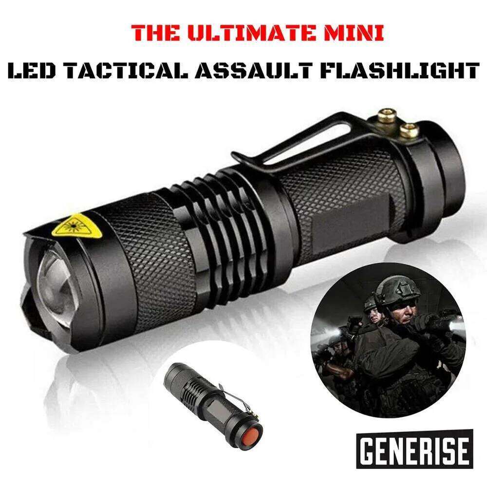 1x Waterproof Tactical Flashlights Portable Camping Lamps 3-Mode Handheld Powerful LED Torch Light Lanterns Self Defense S260302