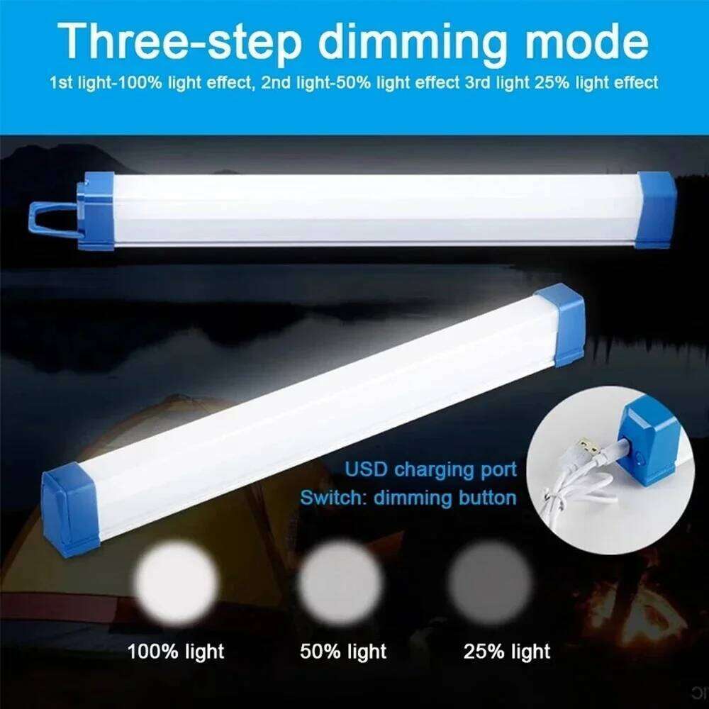 LED Bar Rechargeable Tube Camping Lamp Magnetic Suspension Portable Light Bulb for Emergency Night Market Outdoor Lighting S260302