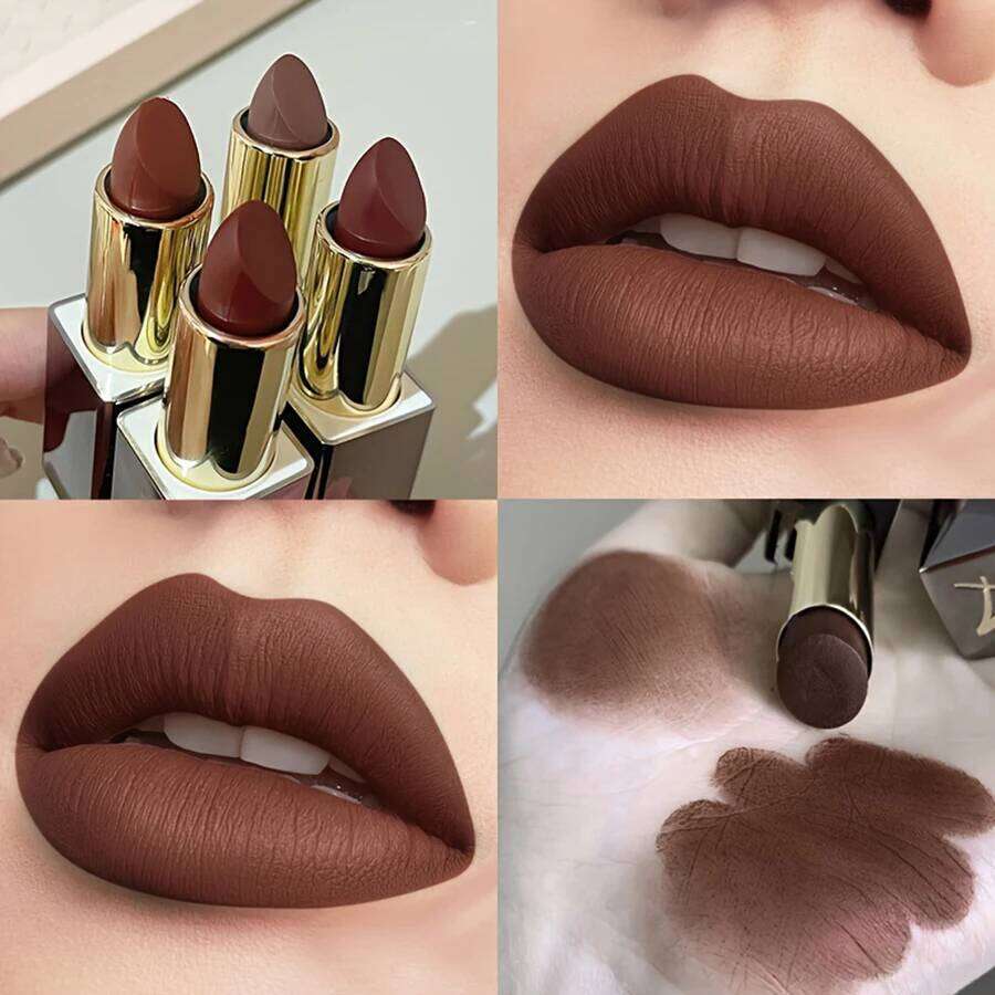 Available in 3 shades Lipstick Matte Velvet Waterproof Non-fading lip gloss that enhances color and brightens lips Suitabl H260302