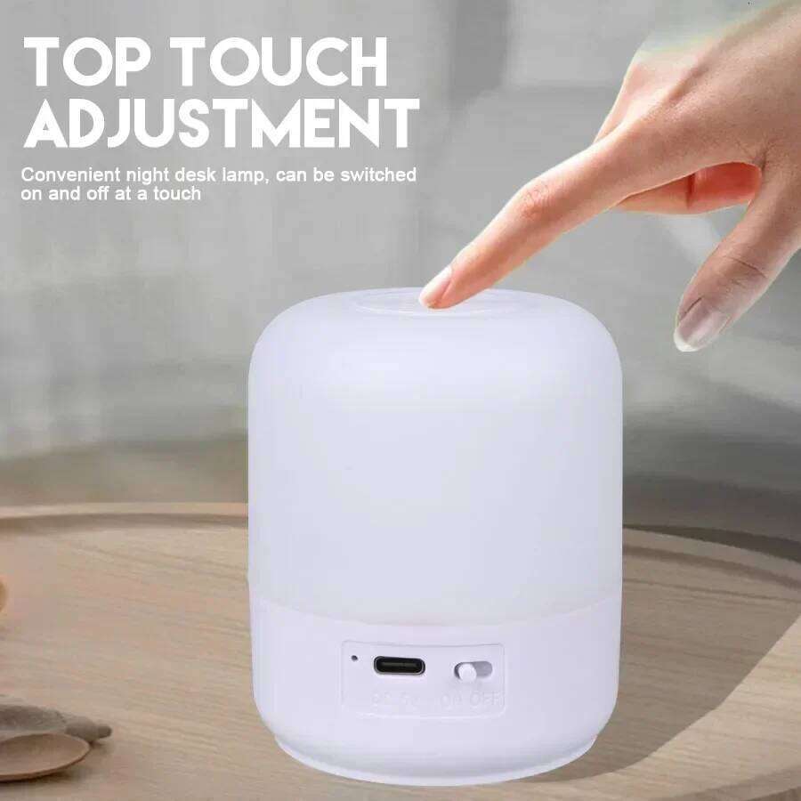 Bedside Touch Switch Three colors Light LED Night Dimming Atmosphere Table Lamp USB Rechargeable Torch for Kid Gift S260302