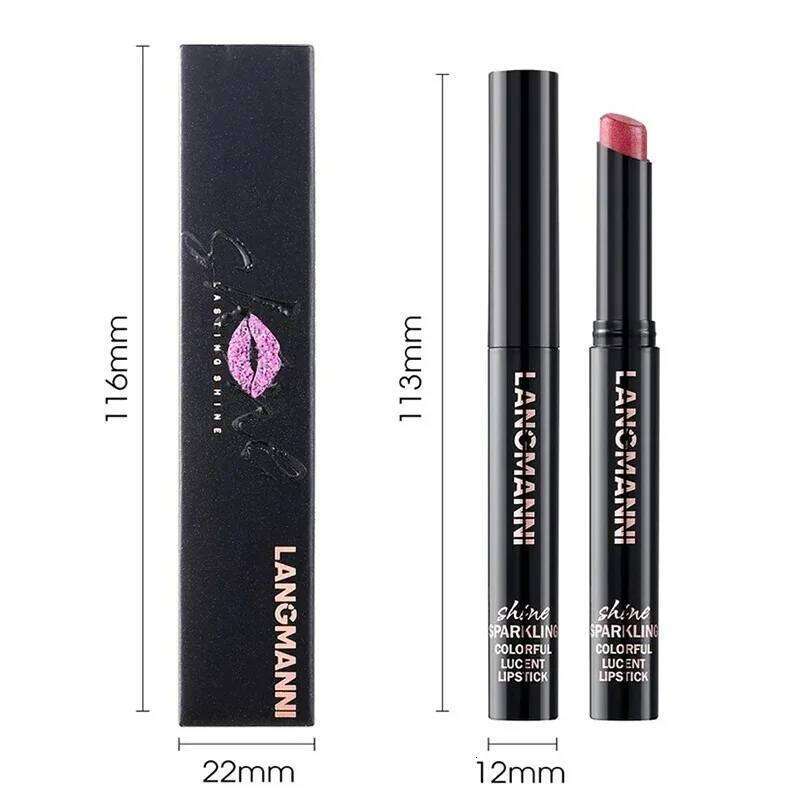 10 Colors Glitter Waterproof Long Lasting Moisturizing Non-Stick Cup Diamond Pearlescent Lipstick Nourish Lip Balm H260302