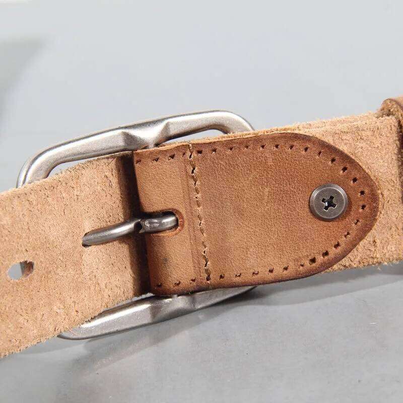 Vintage 100% Genuine leather Men High Quality Natural Cow Leather Men's Belt Male Strap for jeans or pants S260228 c5b e6f