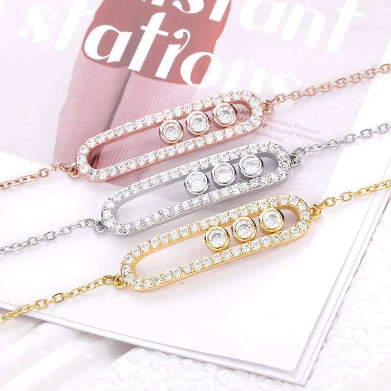G&D Arab Design 3 Dot Beads Bar Charm Bracelet&Bangle Pave AAA Zircon Stainless Steel Bracelet for Women Luxury Jewelry C260303