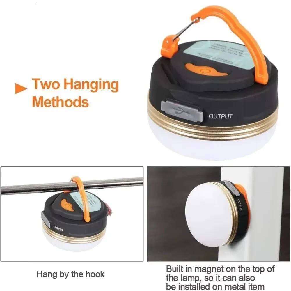 Power Lantern Tents USB Rechargeable Portable Mini Camping Light Outdoor Hiking Night Hanging Lamp S260302