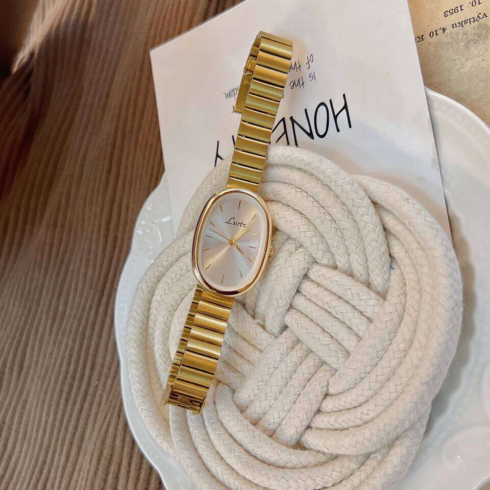 1pc New Fashionable Women's With Gold Bracelet, Vintage Luxury Ins Style, Elegant & Versatile Quartz Watch ladies watch XJ260303