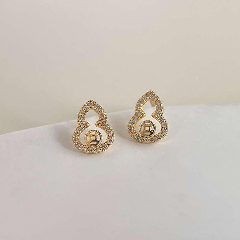 Lucky Gourd Miniature Micro-inlaid With Zircon Women's Light Luxury Internet Celebrity Earrings