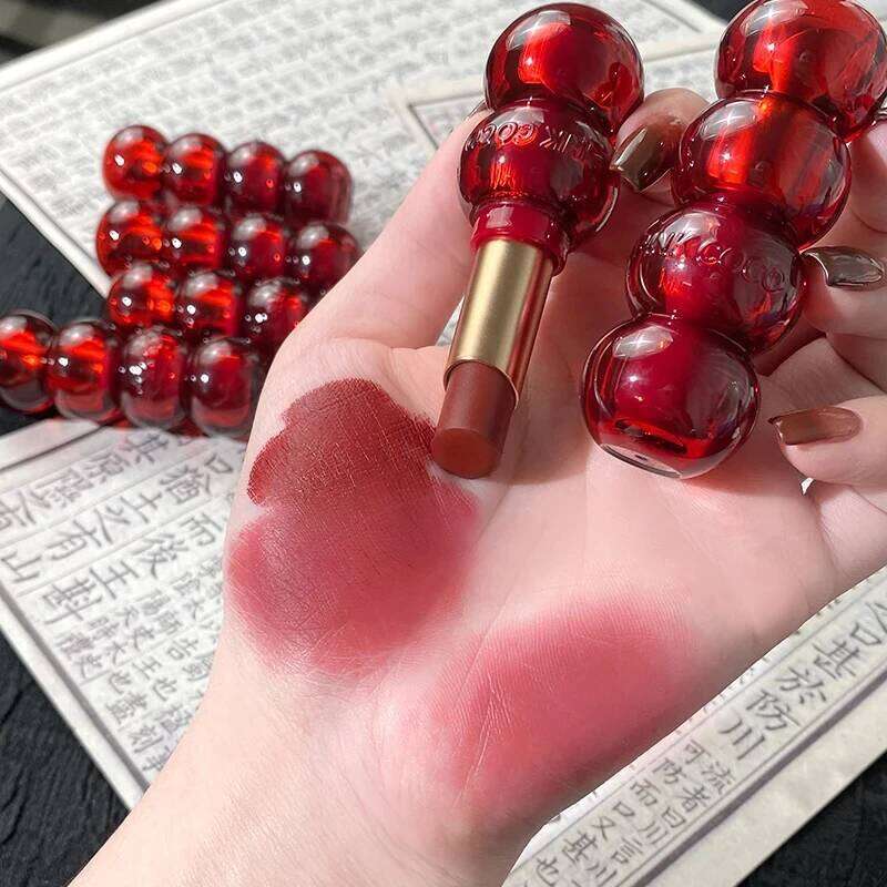 Matte Velvet Lipstick Cute Gourd Shape Easy To Wear Solid Gloss Waterproof Non-stick Cup Lip Tint Korea Makeup Cosmetics H260302