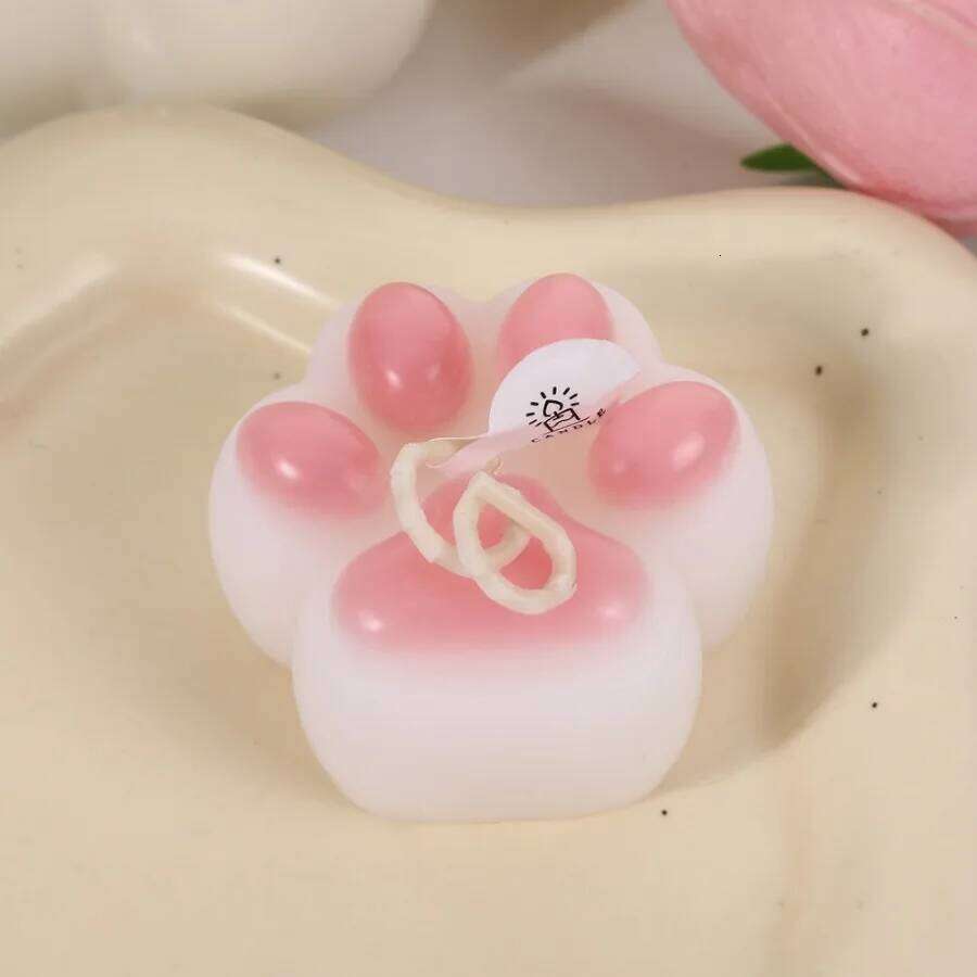 1pc/4pcs Cat Paw Design Scented Candle for Birthday Valentine's Day Home Diy Party Decoration Wedding Favors W260303