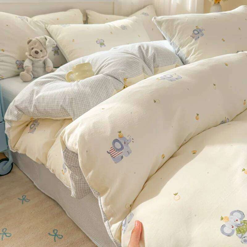 2025 New Class A Super Printed Bed Four-Piece Student Dormitory Cartoon Three-Piece Set Comfortable and Soft W260302