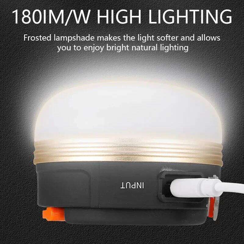 1800mAh USB Rechargeable Portable Flashlight Camping Equipment Lights LED Lantern Table Lamp Outdoor Hiking Night Hanging S260302