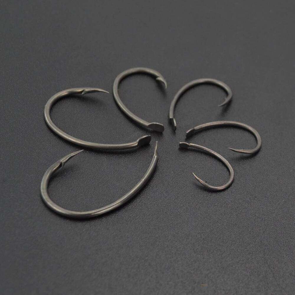 Hirisi 50Pcs PTFE Coating Barbed Carp Fishing Barb Hooks Accessories 7011 Z260228