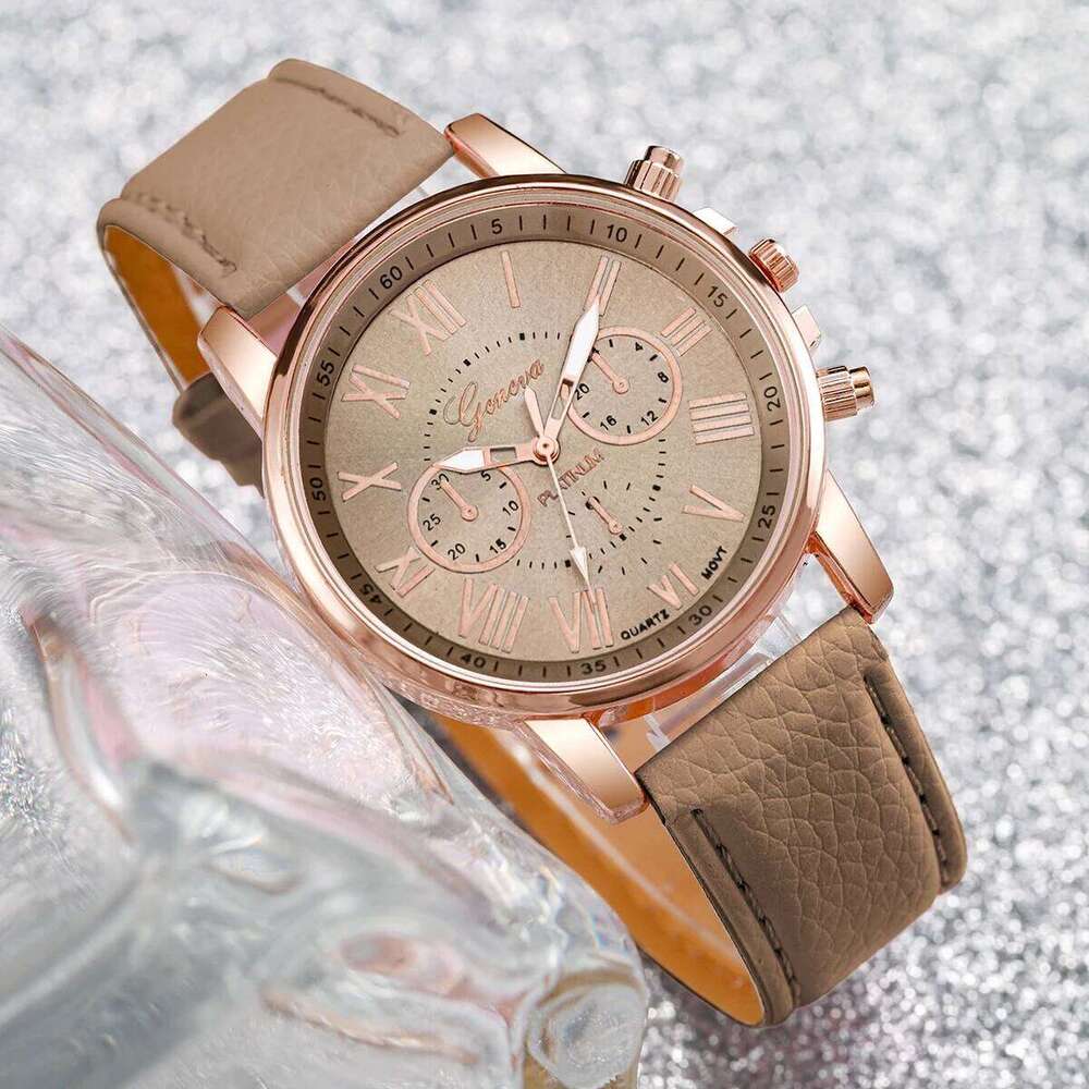 Fashion Leather Strap Women Quartz Wristwatch Ladies Casual Roma Dial Watch Reloj Mujer Girls Clock Gift Without Box XJ260303