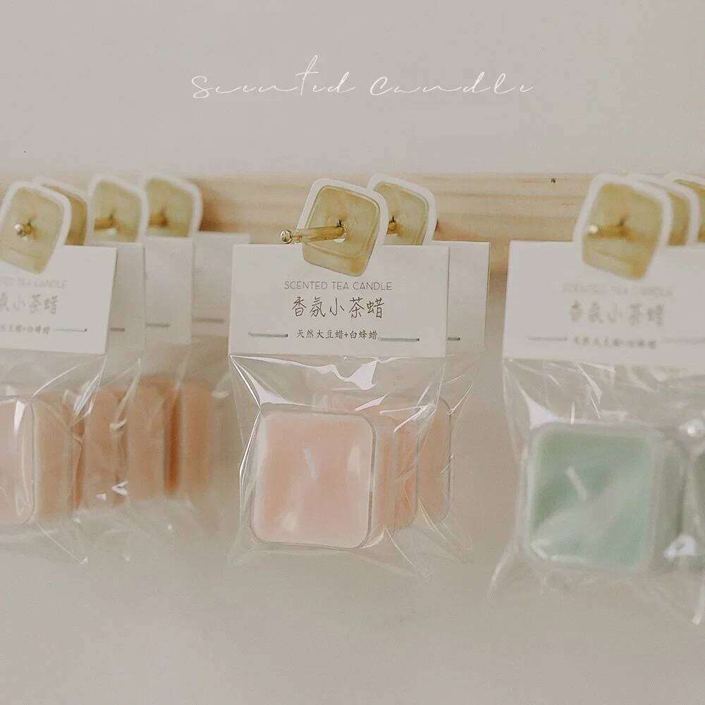 Square Scented Tea Light Candle, Soy Wax Candles Aromatherapy, Birthday Candle Wedding, Home Decoration for Party W260303