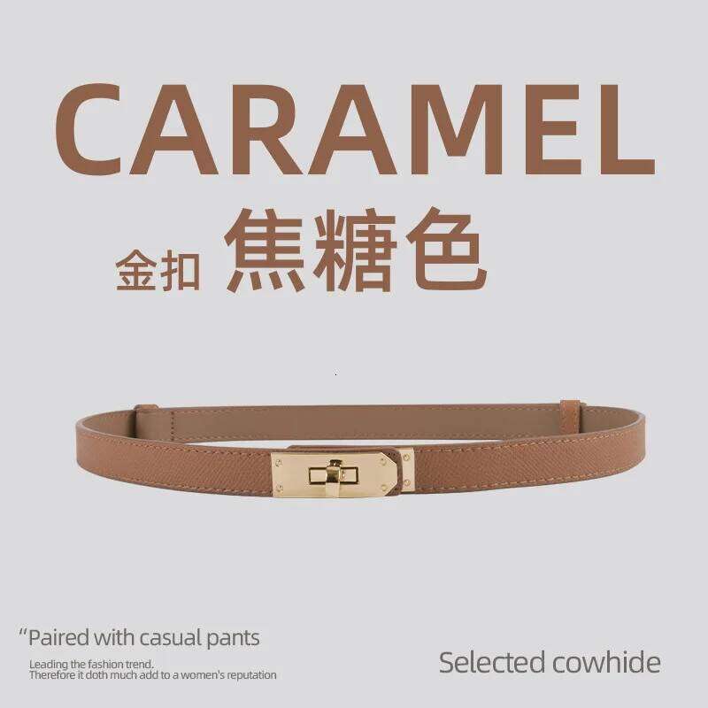 Women's Genuine Leather Thin - Elegant Slim Belt for Dresses, High Waisted Pants | Fashion Decorative Waist Chain S260228