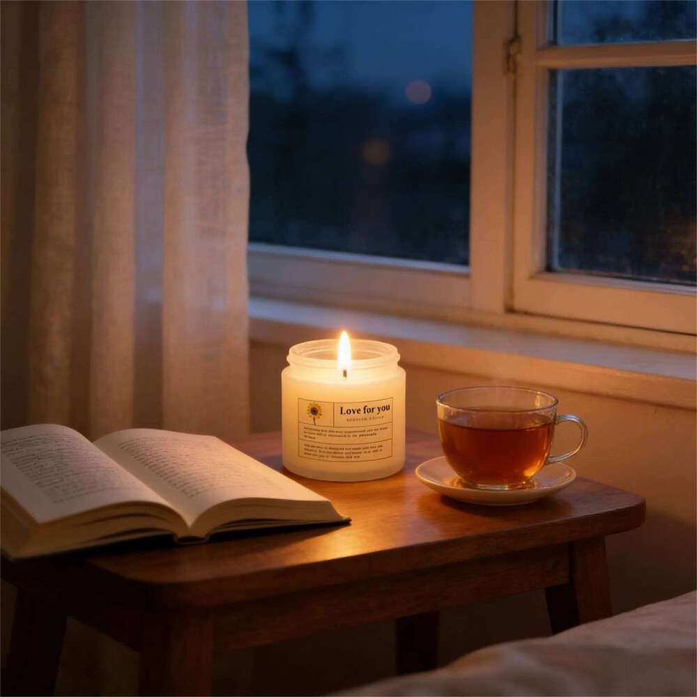 1pc Niche Frosted Glass Aromatherapy Candle Small Cup Ins Style Romantic Smokeless Home Party Decor W260303