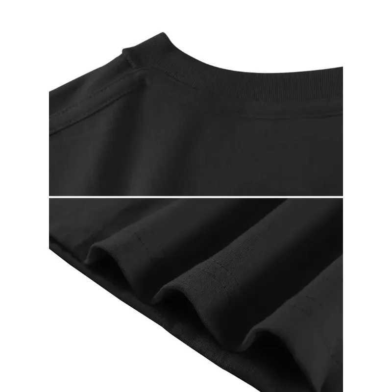 T-shirt Heavyweight Pure Cotton Summer Round Neck Printed Unisex Trendy Sporty Basic TopT260303