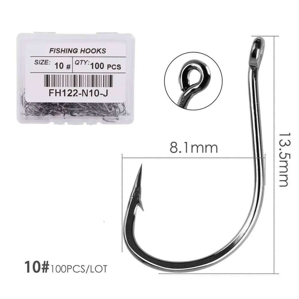 100pcs/ Box Japan Izu Fish High Carbon Steel Barbed In Fly Hook Worm Pond Fishing Bait Holder Jig Hole Pesca Hooks Z260228