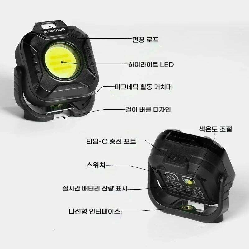 BLACK DOG 1-piece ultra-bright mini flashlight handheld lamp, flashlight/camping light/strobe light three-in-one, USB rechargeab S260302