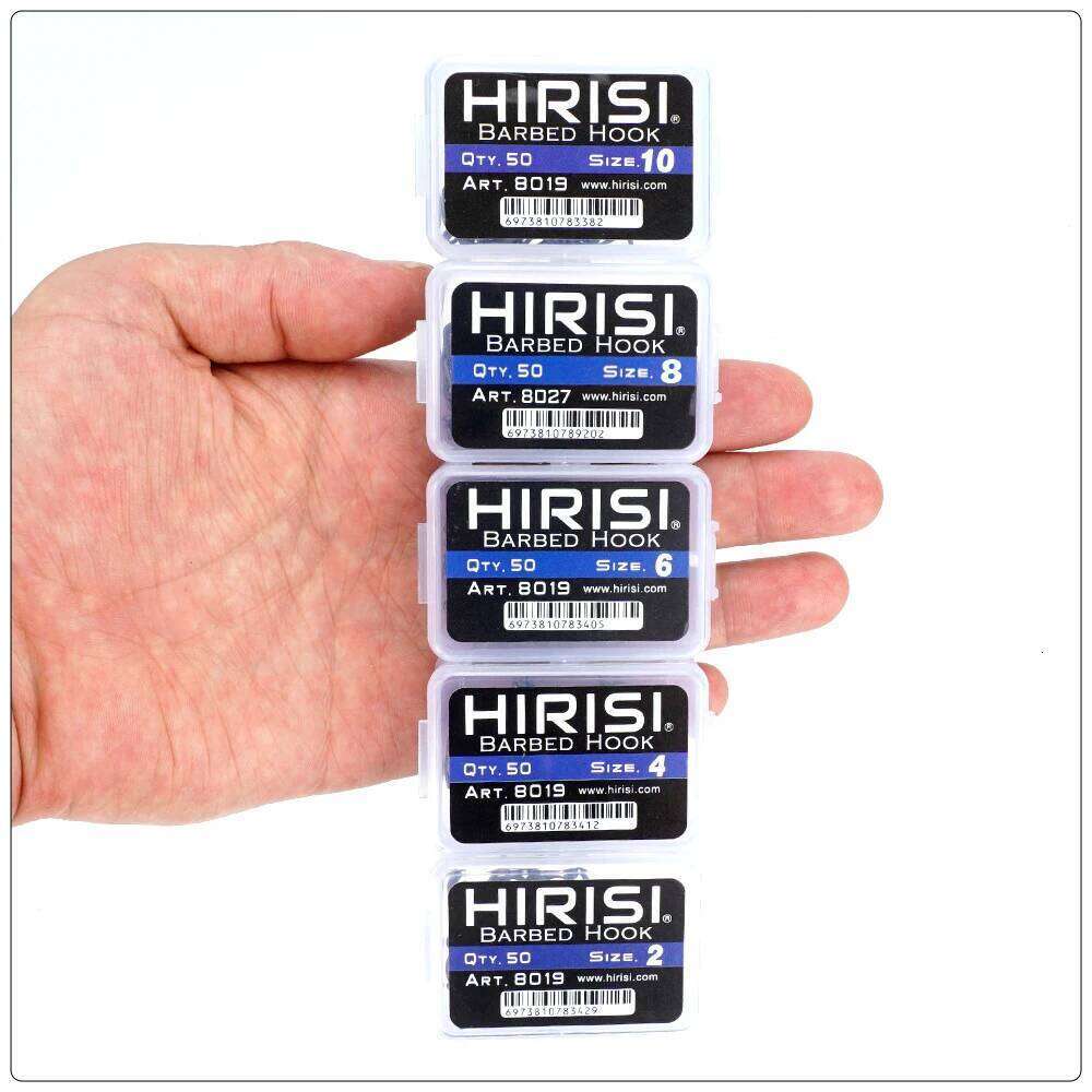 Hirisi 50Pcs Carp Fishing Barbed Pinpoint Claw Hooks PTFE Coated High Carbon Steel 8019 Z260228