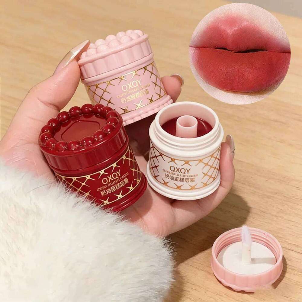 QXQY Strawberry Cake Mud Mist Matte Velvet Cream Lip gloss Lipstick Makeup gifts H260302
