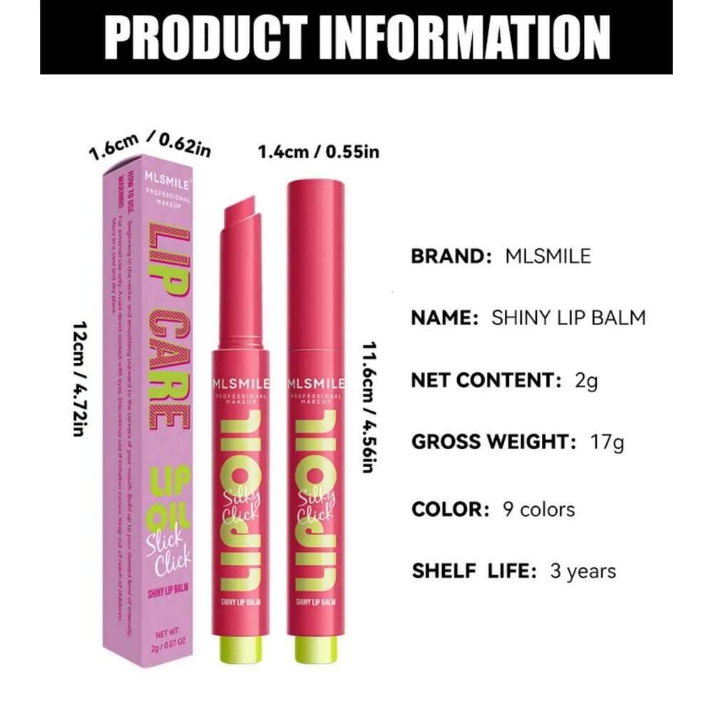 MLSMILE Multicolor Silky Lipstick Hydrating Lip Balm Long Lasting Mirror Gloss Oil Nourishing Radiant Press H260302