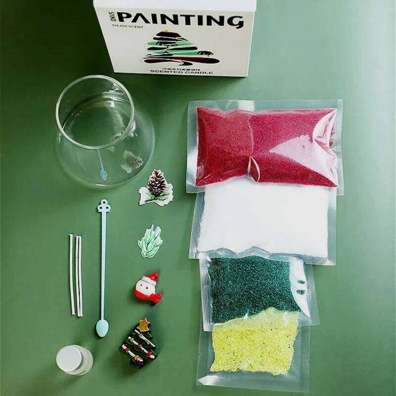 Scented with Sand Art Fragrant for Wholesale Distribution Christmas New Year Aromatic Candles in Glass Jar W260303