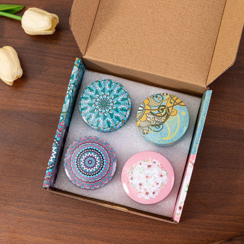 Aromatherapy Set Soy Wax Gift Box Tin Can Dried Flower Pattern Candle Cross-Border Souvenir W260303