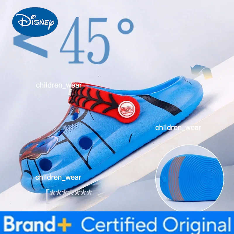Disney Childrens Slippers Summer Boys Spiderman Slipper Anti-slip Hole Kids Beach Shoes Soft Bottom Toddler Home Slipper H260303