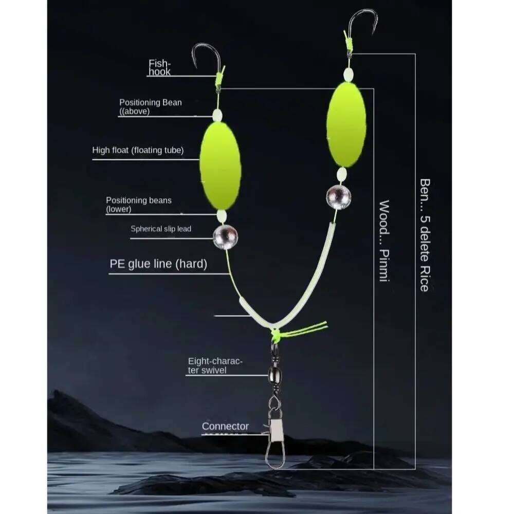 5pcs double Hair hook Anti bottom Equipment Fishing Hook Ready Made Pesca Carp Rigs fishing lure Z260228