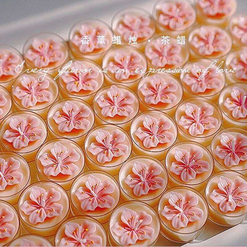 2pcs Small Scented Candles for Wedding Decoration Heart Pink Flower Baby Christening Tealight Candle Mini Aromatherapy Souvenir W260303