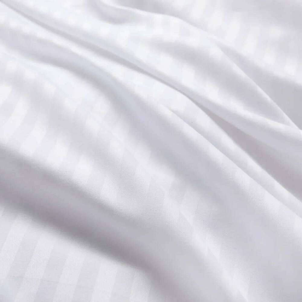 2/3 Piece Duvet Twin Full Queen King Bedding Set Microfiber White Satin Pin Striped Textured Comforter Cover W260302
