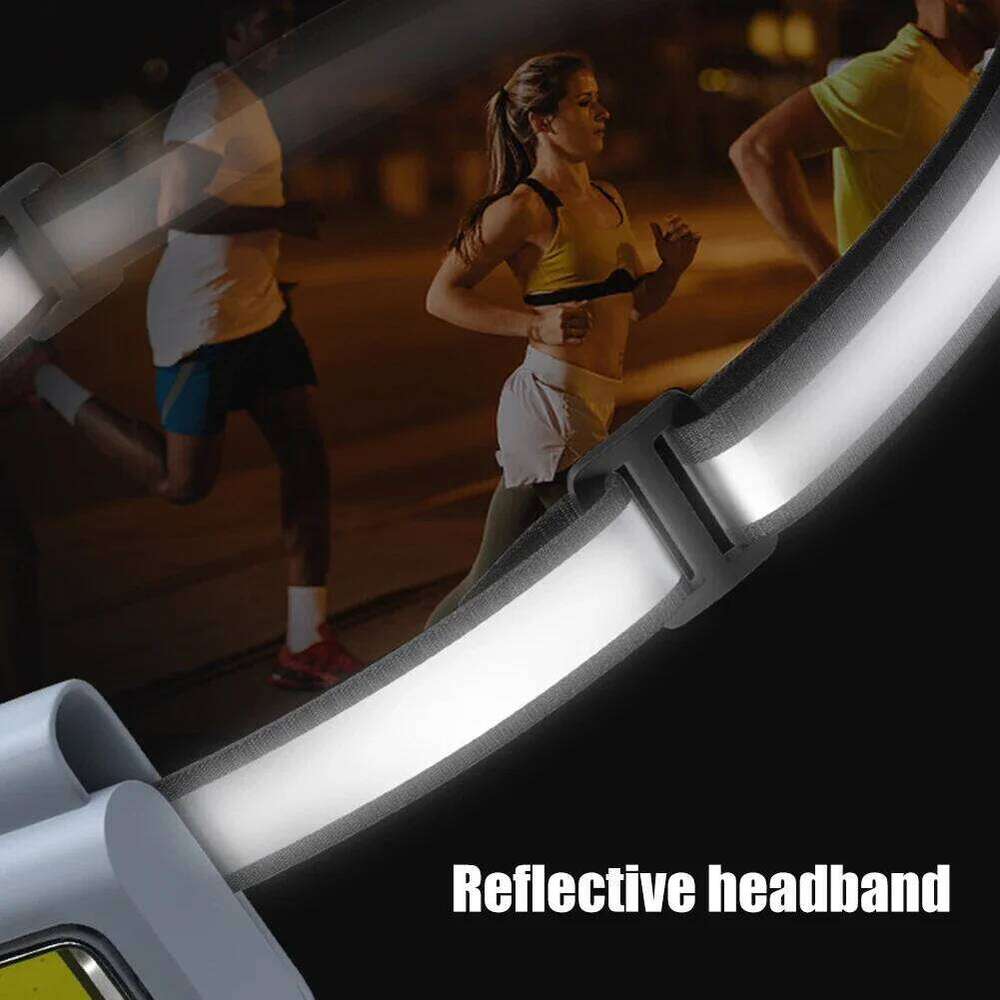 2pcs Running Chest Lamp 800mAh 500LM COB LED Work Head Light 6 Modes IPX4 Waterproof Reflective Headband for Night Walking S260302