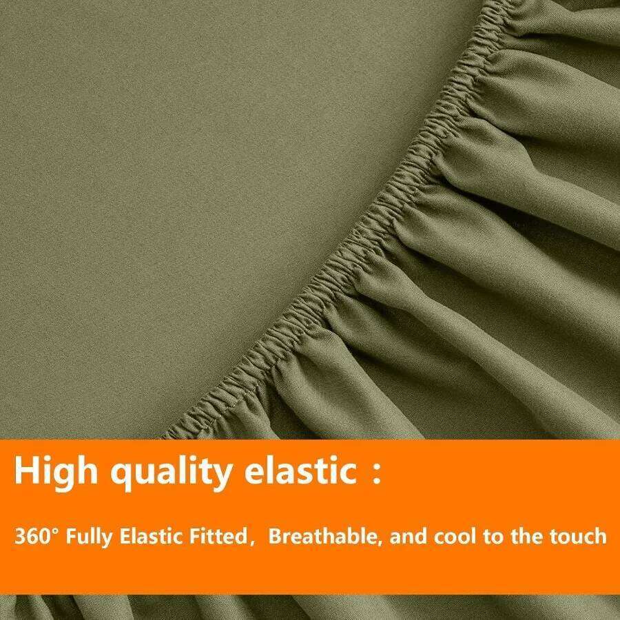 Olive Green Full Size Comforter Set - 7 Pieces Bed in a Bag Bedding with All Season Soft Quilted Warm Fluffy Reversible Include W260302