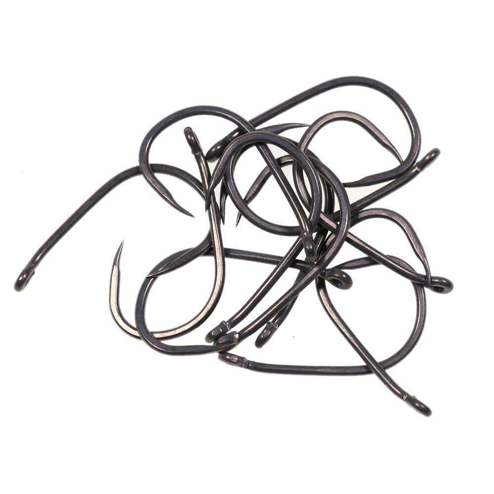 Bimoo 50pcs Europe Barbless Hooks High Carbon Steel Curve Shank Fishing Hook 2-10 for Carp Hair /Chod Zig Rig Z260228