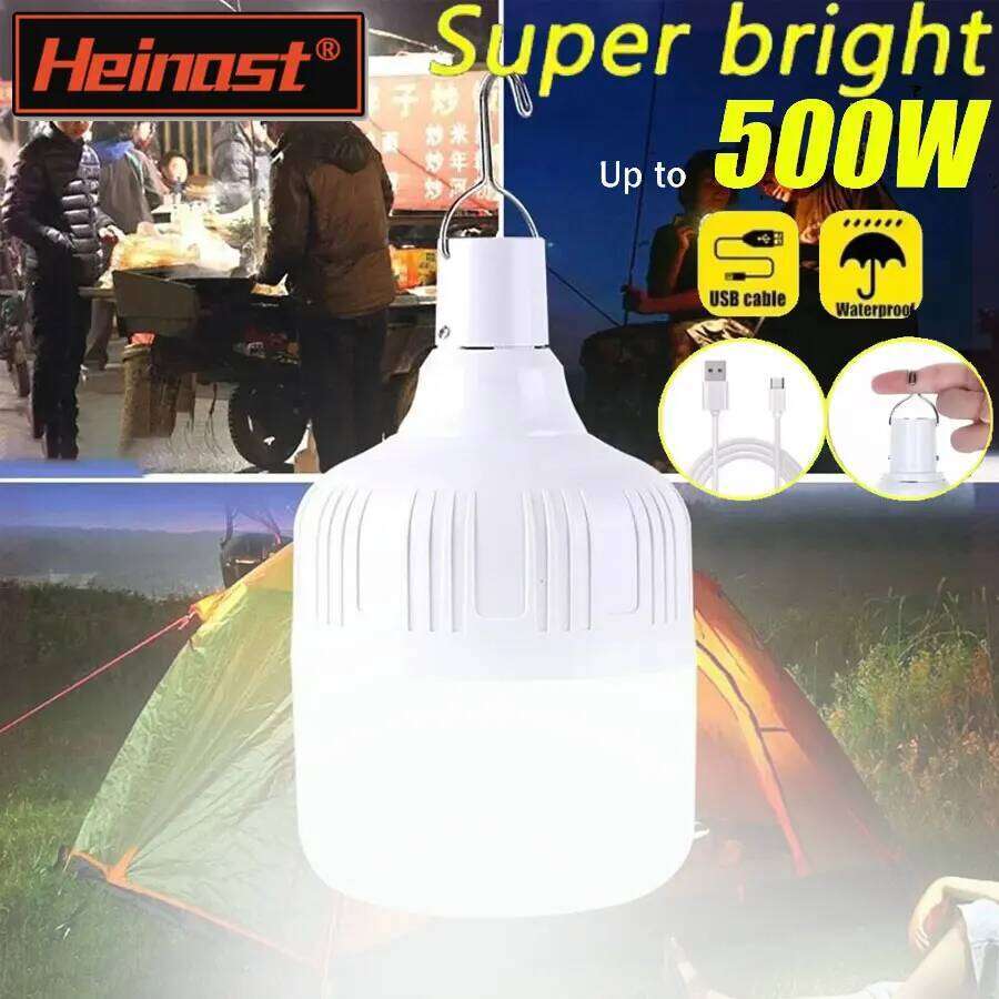 New Portable Lanterns High Power USB Rechargeable LED Emergency Lights With Hook For Outdoor Camping Tents Lantern Lighting S260302